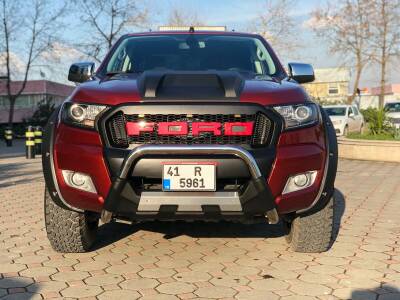 Ford Ranger Off Road Krom Poliüretan Ön Koruma Ön Tampon Koruma Demiri Amazonplus Chrome 2006+ PWT15 - 1