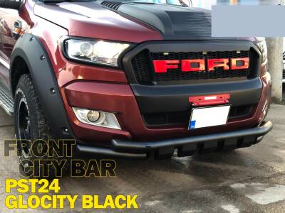 Ford Ranger Off Road Siyah Ön Koruma Ön Tampon Koruma Demiri Krom Glocity Black 2006+ PST24 - 1