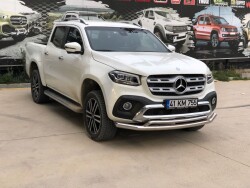 Mercedes X-Class Off Road Ön Tampon Koruma Demiri Krom Çiftli Bıyık Arrowplus Chrome 2017+ PST17 - 4