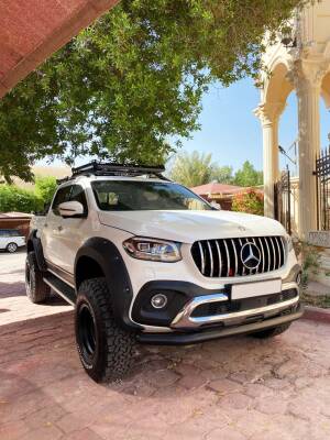 Mercedes X-Class Off Road Ön Tampon Koruma Demiri Siyah Tekli Bıyık Tetriplus Black 2017+ PST20 - 1