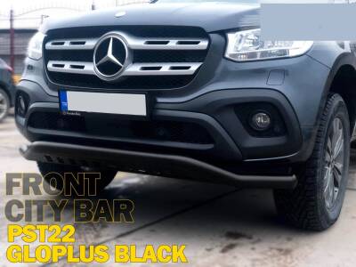 Mercedes X-Class Off Road Saclı Ön Koruma Ön Tampon Koruma Demiri Siyah Gloplus Black 2017+ PST22 - 1