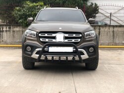 Mercedes X-Class Off Road Siyah Karterli Ön Koruma Ön Tampon Koruma Demiri İnformplus Black 2017+ PWT02 - AQM4WD