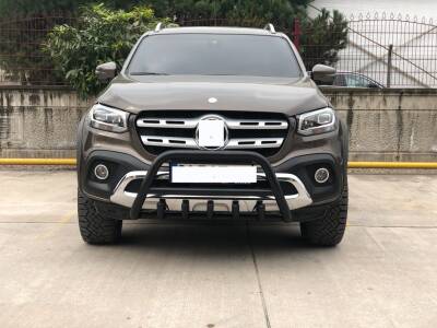 Mercedes X-Class Off Road Siyah Karterli Ön Koruma Ön Tampon Koruma Demiri İnformplus Black 2017+ PWT02 - 1