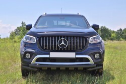 Mercedes X-Class Off Road Siyah Ön Koruma Ön Tampon Koruma Demiri Krom Glocity Black 2017+ PST24 - AQM4WD