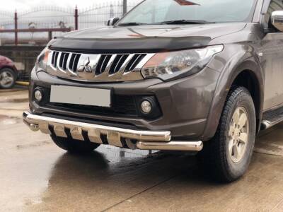 Mitsubishi L200 Off Road Krom Ön Koruma Ön Tampon Koruma Demiri Krom Glocity Chrome 2007+ PST23 - 1