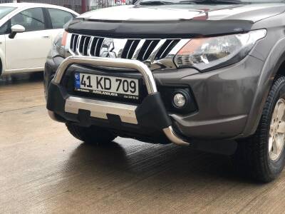 Mitsubishi L200 Off Road Krom Poliüretan Ön Koruma Ön Tampon Koruma Demiri Amazonplus Chrome 2007+ PWT15 - 3