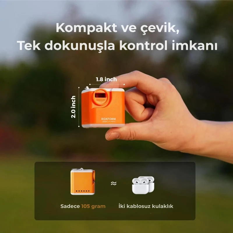 Roxform Nano Pump 5 Aydınlatmalı Taşınabilir Mini Hava Pompası - 2