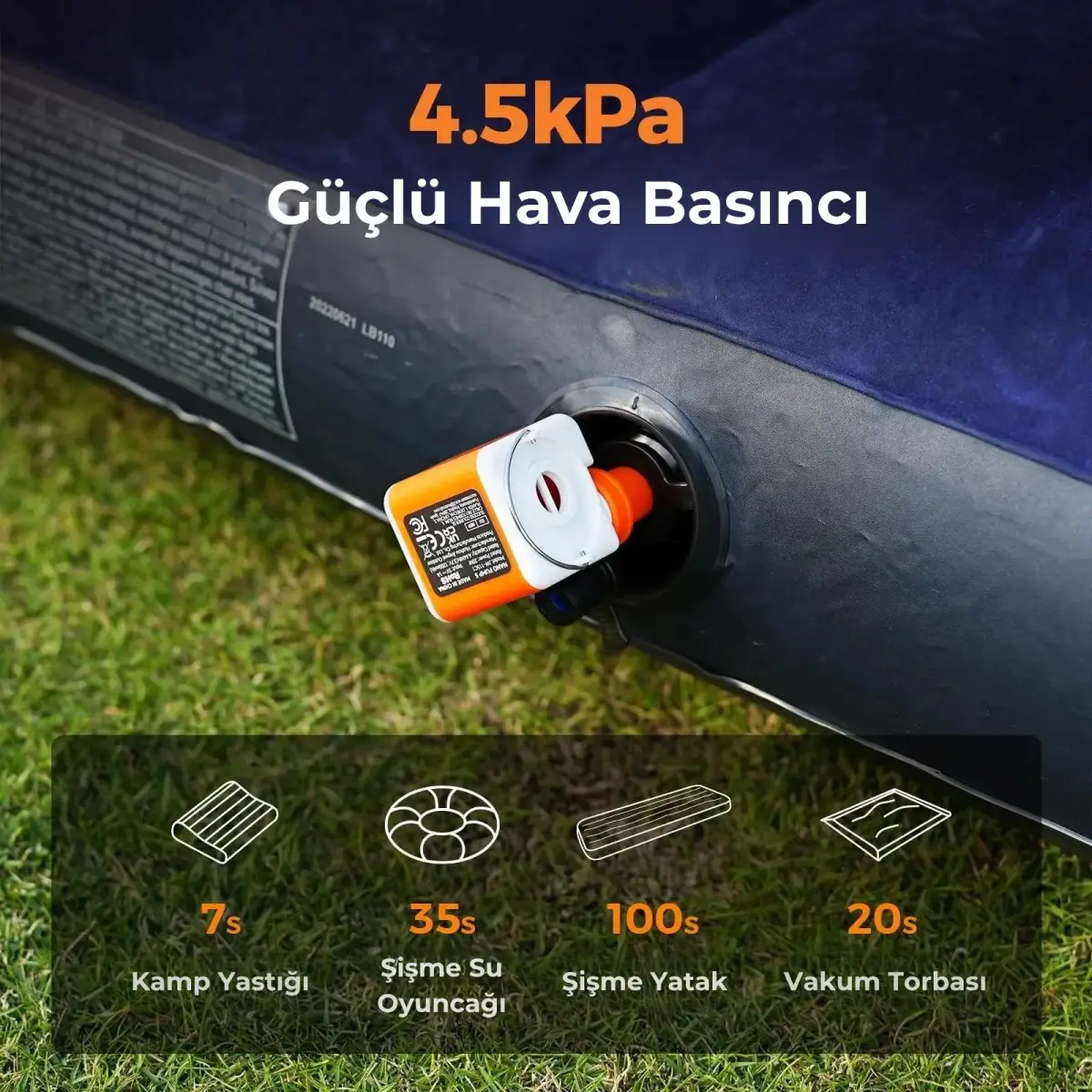 Roxform Nano Pump 5 Aydınlatmalı Taşınabilir Mini Hava Pompası - 9