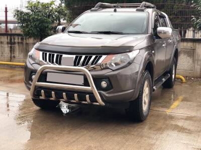 Nissan Navara Off Road Krom Karterli Ön Koruma Ön Tampon Koruma Demiri İnformplus Chrome 2006+ PWT03 - 1