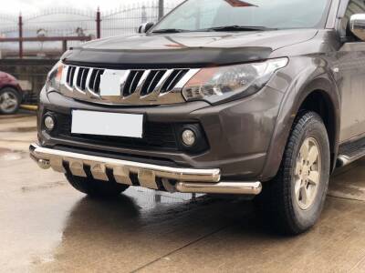 Nissan Navara Off Road Krom Ön Koruma Ön Tampon Koruma Demiri Krom Glocity Chrome 2006+ PST23 - 2
