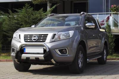 Nissan Navara Off Road Krom Poliüretan Ön Koruma Ön Tampon Koruma Demiri Amazonplus Chrome 2006+ PWT15 - 1
