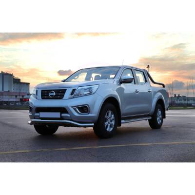 Nissan Navara Off Road Saclı Ön Koruma Ön Tampon Koruma Demiri Krom Gloplus Chrome 2006+ PST21 - 1