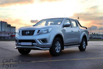 Nissan Navara Off Road Saclı Ön Koruma Ön Tampon Koruma Demiri Krom Gloplus Chrome 2006+ PST21 - 3