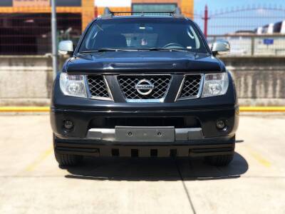 Nissan Navara Off Road Siyah Ön Koruma Ön Tampon Koruma Demiri Krom Glocity Black 2006+ PST24 - 1
