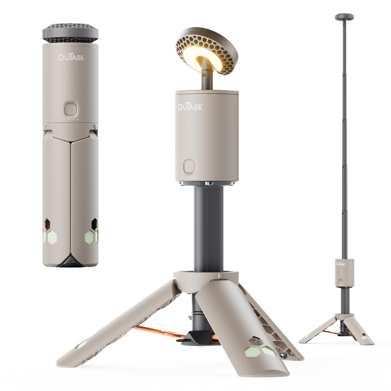 OUTASK Teleskopik Taşınabilir Şarjlı Kamp Feneri, Katlanabilir, Manyetik, 12000mAh Bataryalı, Powerbank Özellikli, Su Geçirmez, LED 720° Aydınlatma, Kamp Lambası, El Feneri - 3