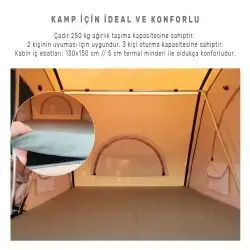 Roxform 4 Kişilik Araç Üstü Termal Kamp Çadırı 4 Mevsim 170x220 Cm - 4