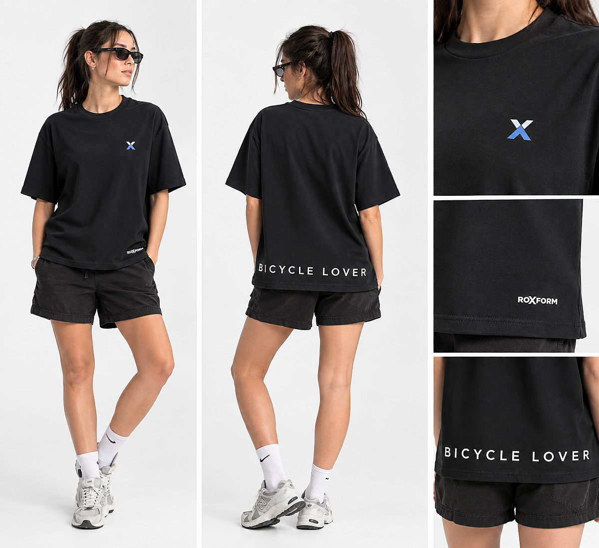 Roxform Bicycle Lover Baskılı Oversize Tişört | Unisex Bisiklet Tişörtü | %100 Pamuk - 1