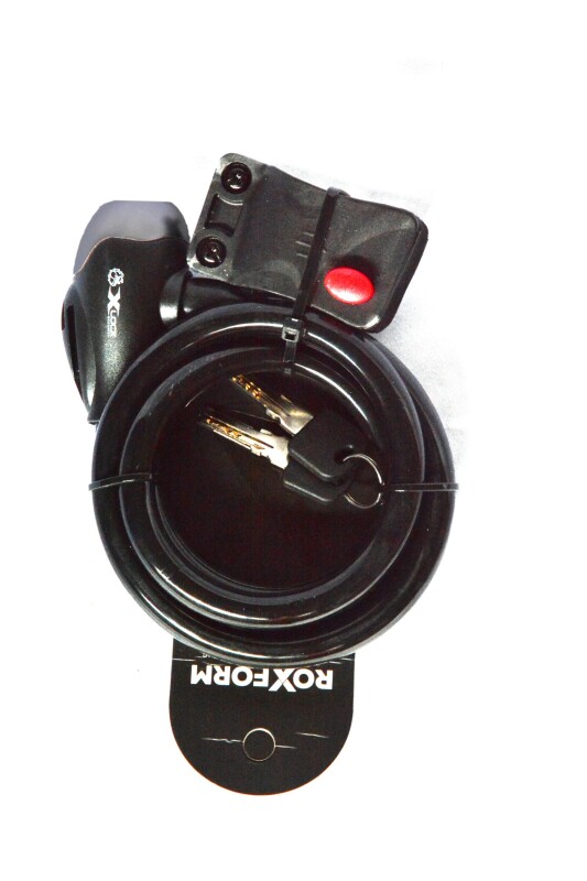 ROXFORM Bisiklet Kilit Anahtarlı 12*1200 mm Spıral Dolamalı Yüksek Güvenlik Siyah - 7