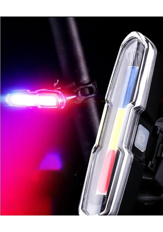Roxform Bisiklet USB Şarjlı Led Işık Çakar Arka Lamba XBYC 6017-3 - 7
