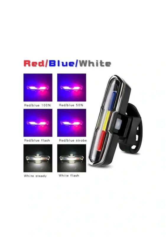Roxform Bisiklet USB Şarjlı Led Işık Çakar Arka Lamba XBYC 6017-3 - 4