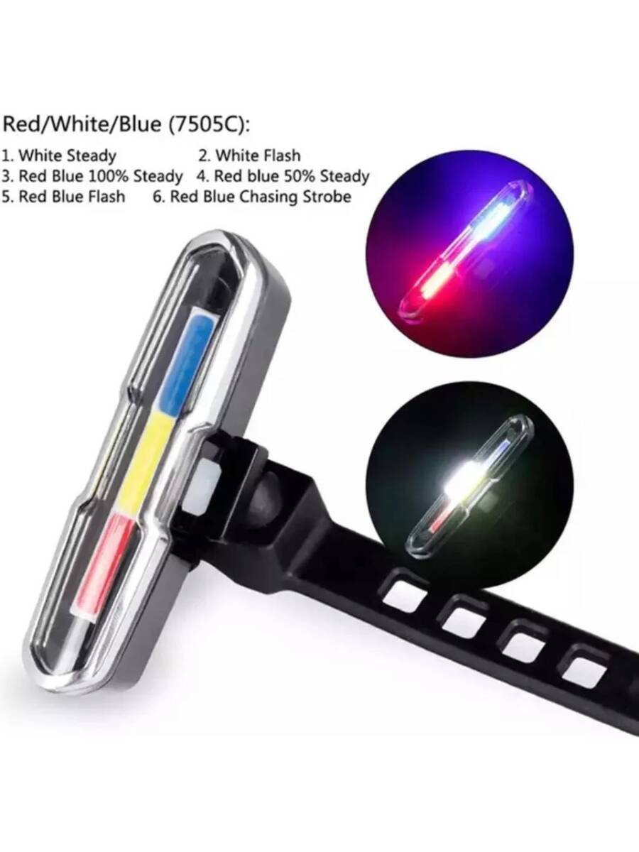 Roxform Bisiklet USB Şarjlı Led Işık Çakar Arka Lamba XBYC 6017-3 - 5