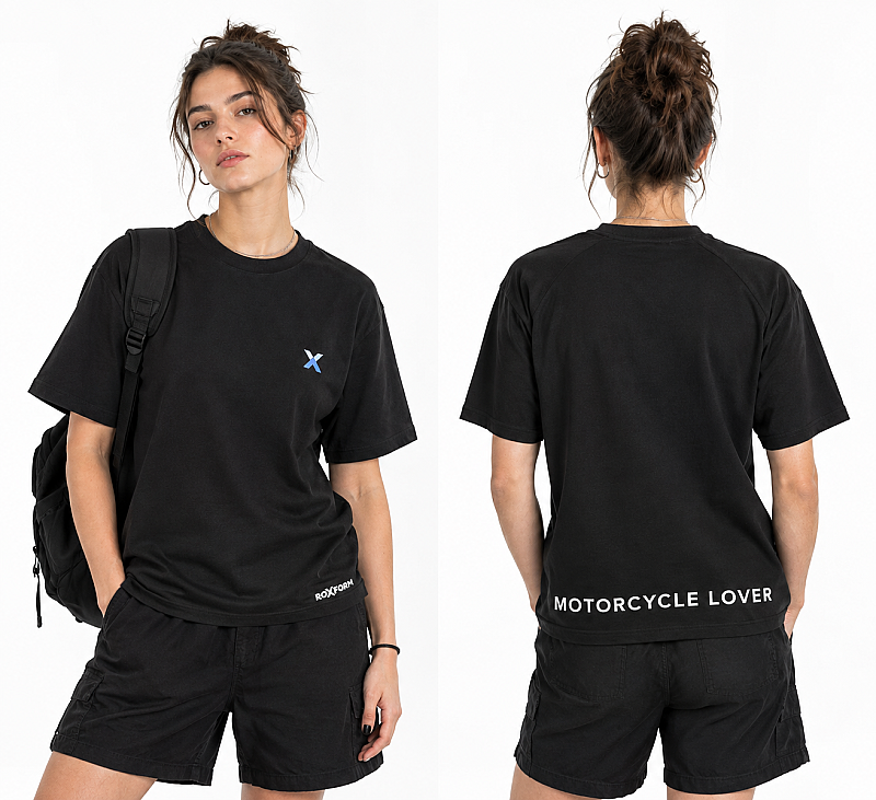 Roxform Motorcycle Lover Baskılı Oversize Tişört | Unisex Bisiklet Tişörtü | %100 Pamuk - 8