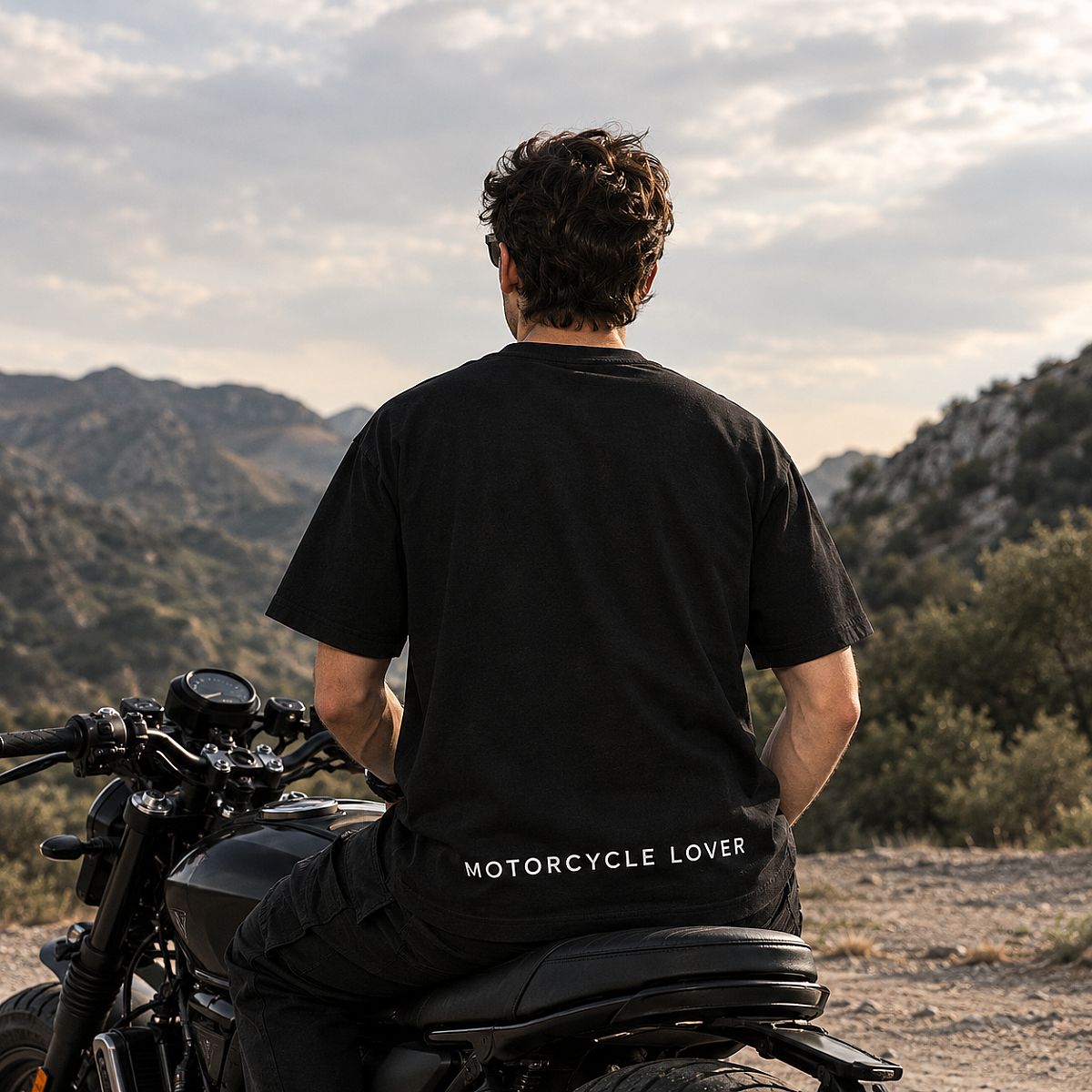 Roxform Motorcycle Lover Baskılı Oversize Tişört | Unisex Bisiklet Tişörtü | %100 Pamuk - 9