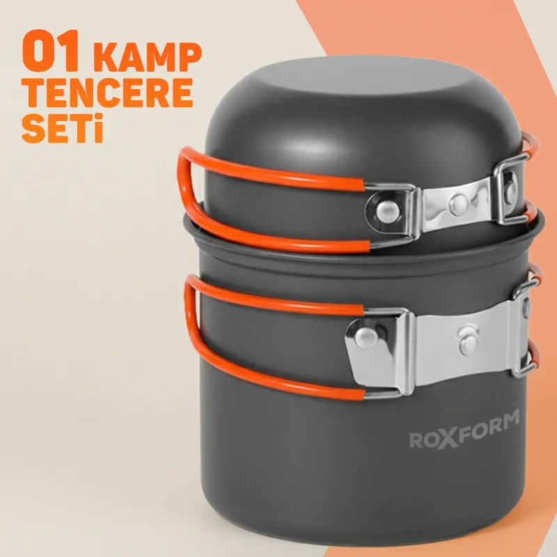Roxform Nomad 01 Kamp Tencere Seti – Hafif ve Kompakt Kamp Seti - 5
