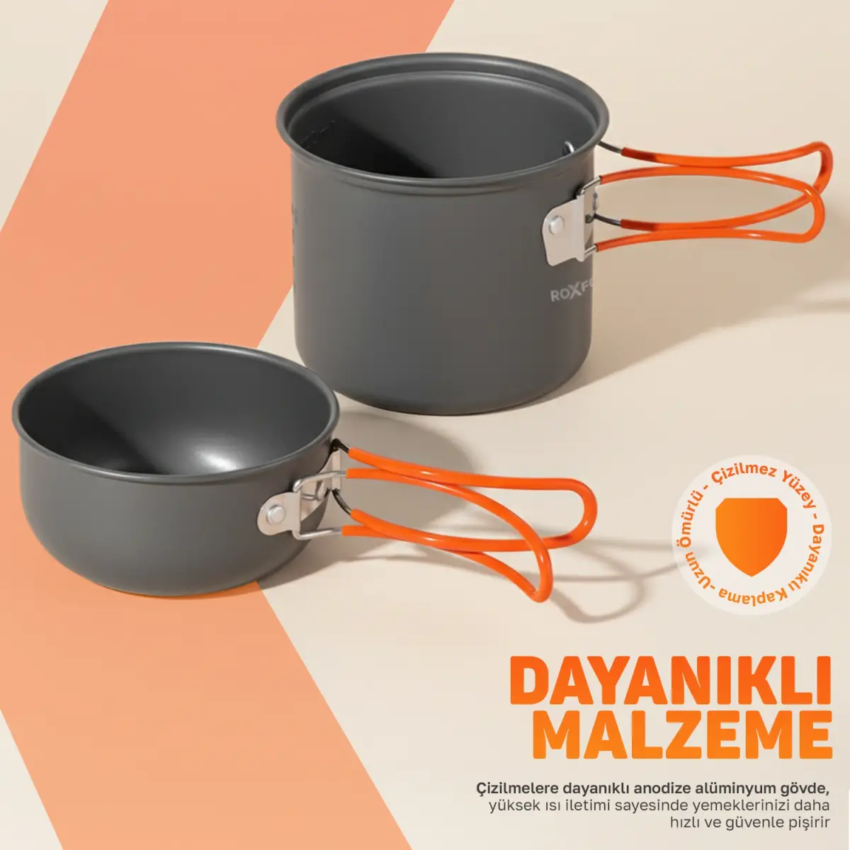 Roxform Nomad 01 Kamp Tencere Seti – Hafif ve Kompakt Kamp Seti - 8