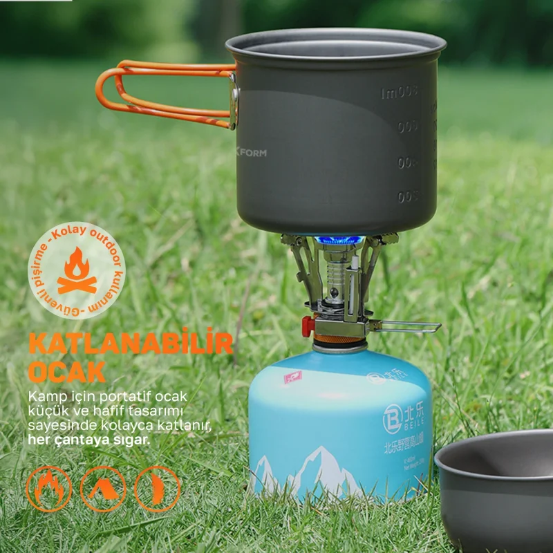Roxform Nomad 01 Kamp Tencere Seti – Hafif ve Kompakt Kamp Seti - 12