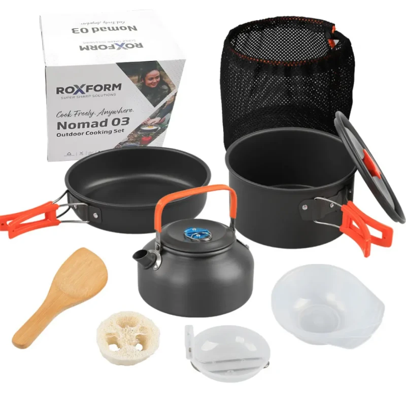 Roxform Nomad 03 Kamp Tencere Seti – 4 Kişilik Çok Fonksiyonlu Set - 1