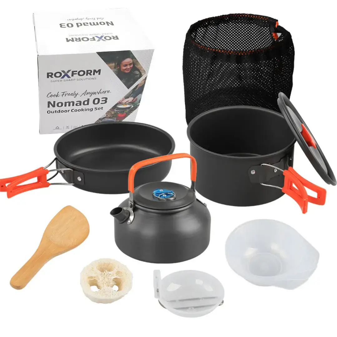 Roxform Nomad 03 Kamp Tencere Seti – 4 Kişilik Çok Fonksiyonlu Set - 1