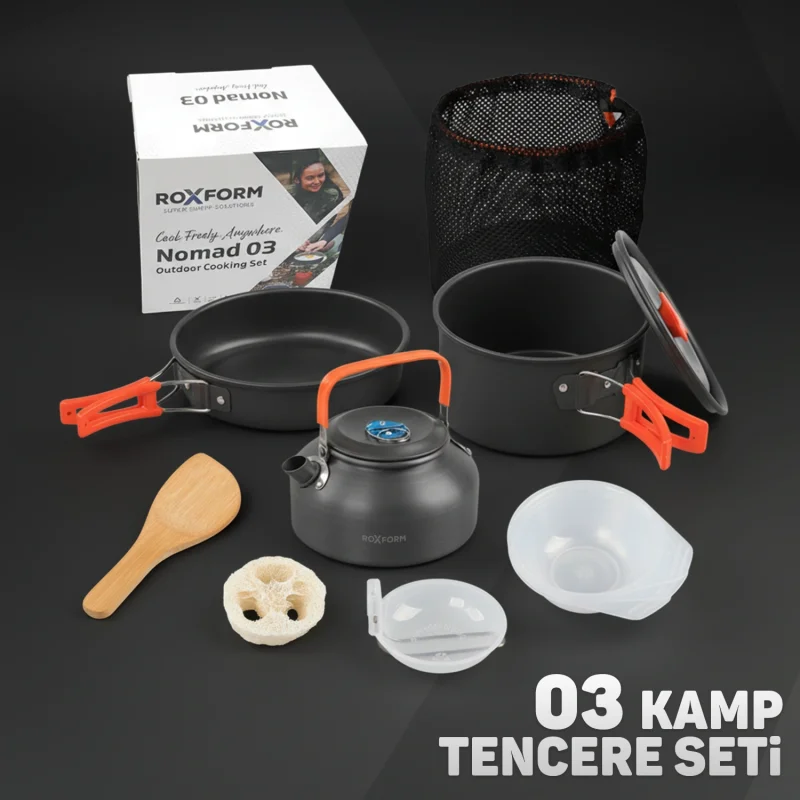 Roxform Nomad 03 Kamp Tencere Seti – 4 Kişilik Çok Fonksiyonlu Set - 5