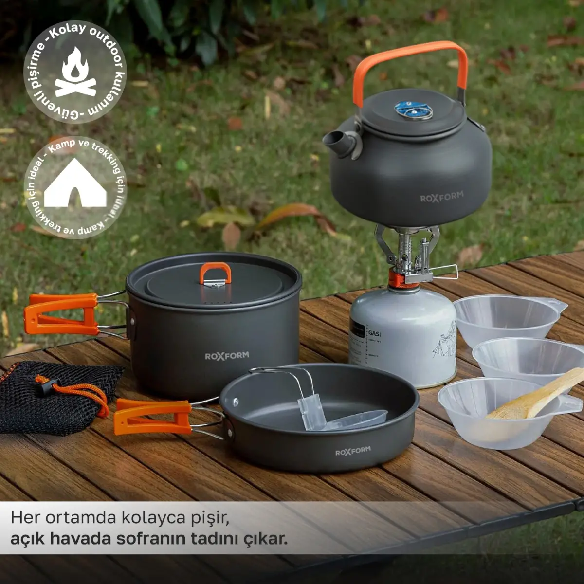 Roxform Nomad 03 Kamp Tencere Seti – 4 Kişilik Çok Fonksiyonlu Set - 12