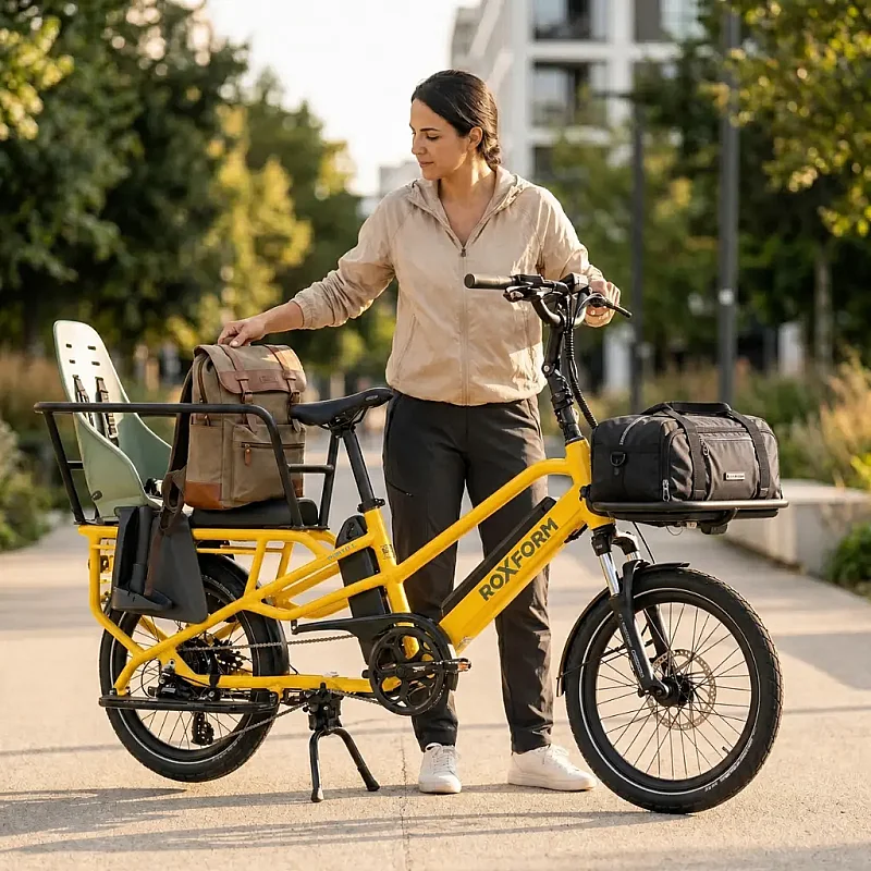 Roxform Porto L Çift Bataryalı Elektrikli Kargo Bisikleti Bafang Hub Motor 60Nm Tork Uzun Menzil - 4