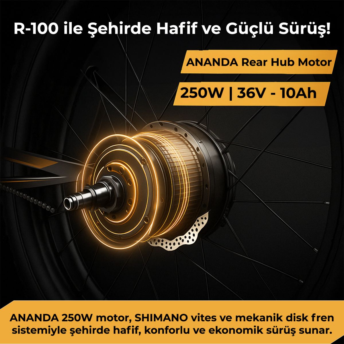 Roxform R-100 Elektrikli Katlanabilir Bisiklet 20 İnç Şehir Bisikleti - 5
