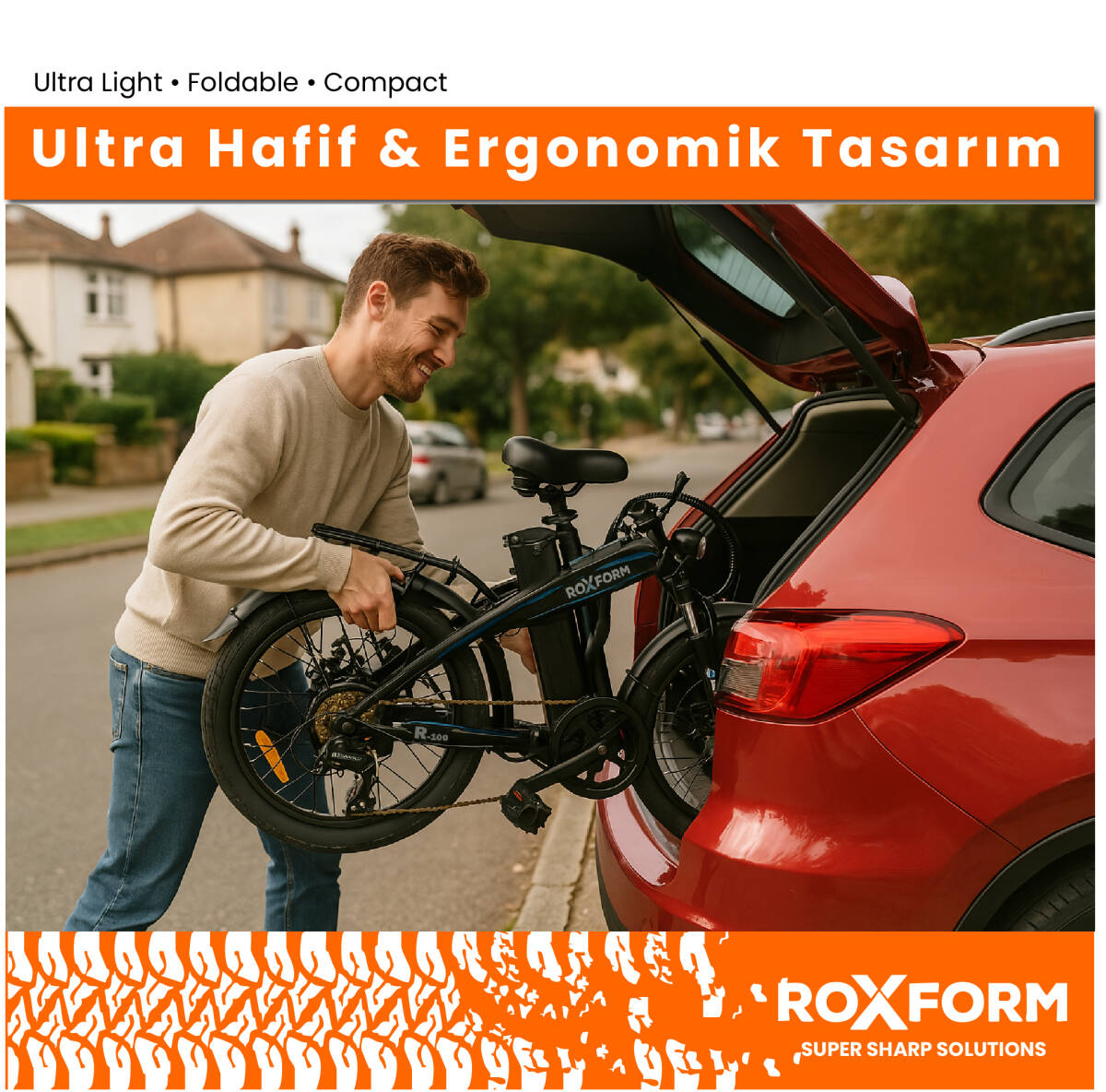 Roxform R-100 Elektrikli Katlanabilir Bisiklet 20 İnç Şehir Bisikleti - 9