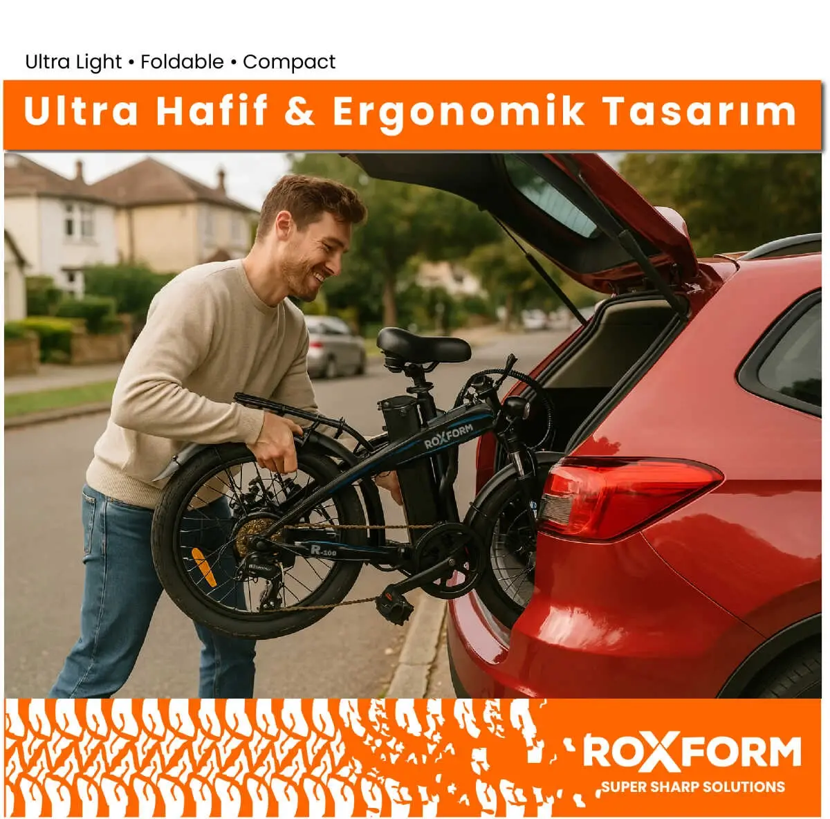 Roxform R-100 Elektrikli Katlanabilir Bisiklet 20 İnç Şehir Bisikleti - 9