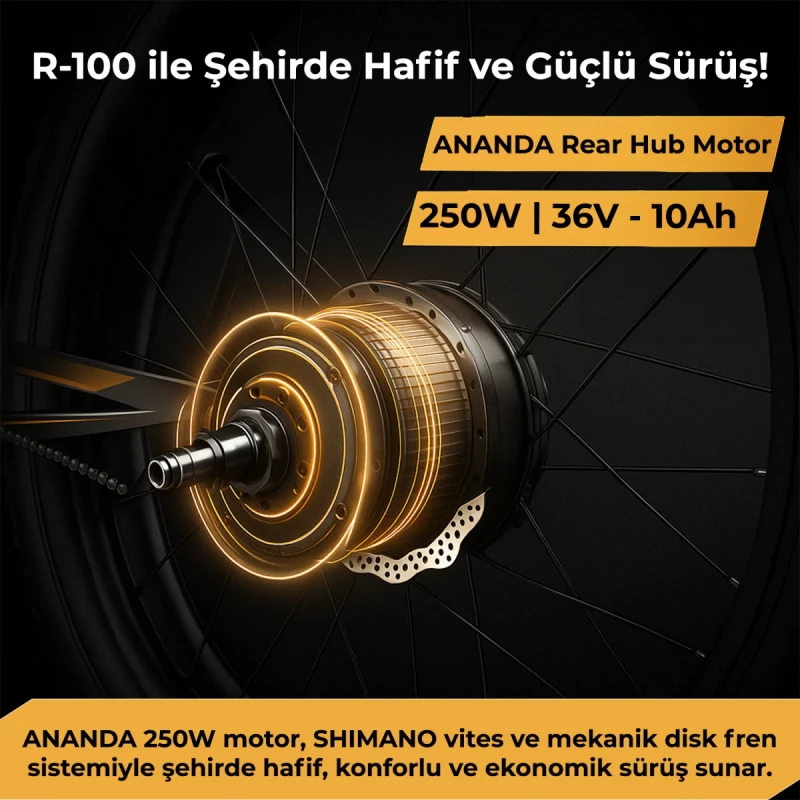 Roxform R-100 Elektrikli Katlanabilir Bisiklet 20 İnç Şehir Bisikleti - 25