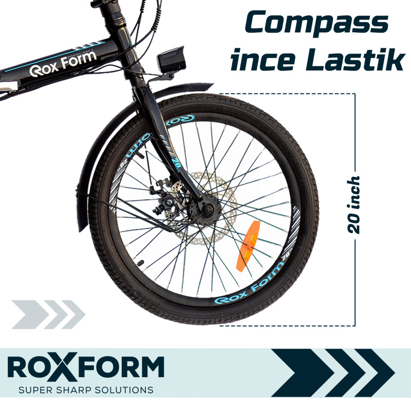 Roxform R-100 Elektrikli Katlanabilir Bisiklet 20 İnç Siyah - 3