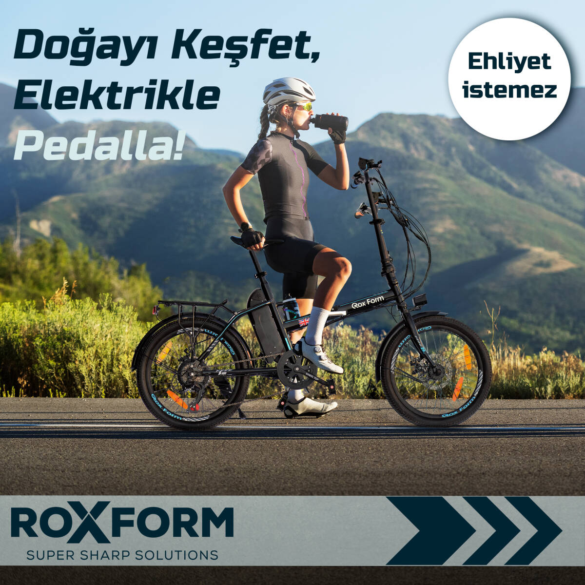 Roxform R-100 Elektrikli Katlanabilir Bisiklet 20 İnç Siyah - 7