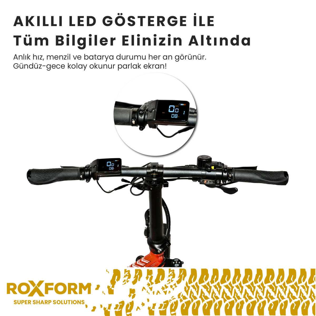 Roxform R-111 Elektrikli Katlanabilir Bisiklet 15AH Shimano Altus Hidrolik Fren Alüminyum Kadro - 49