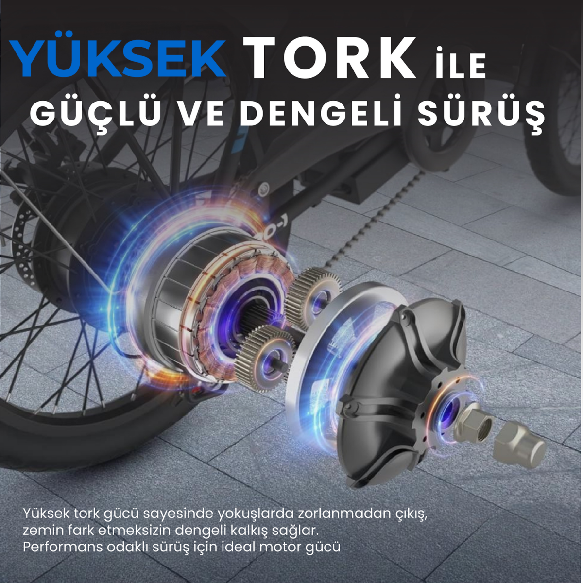 Roxform R-200 Elektrikli Katlanabilir Bisiklet 10AH Shimano Altus 20 İnç Şehir Bisikleti - 7