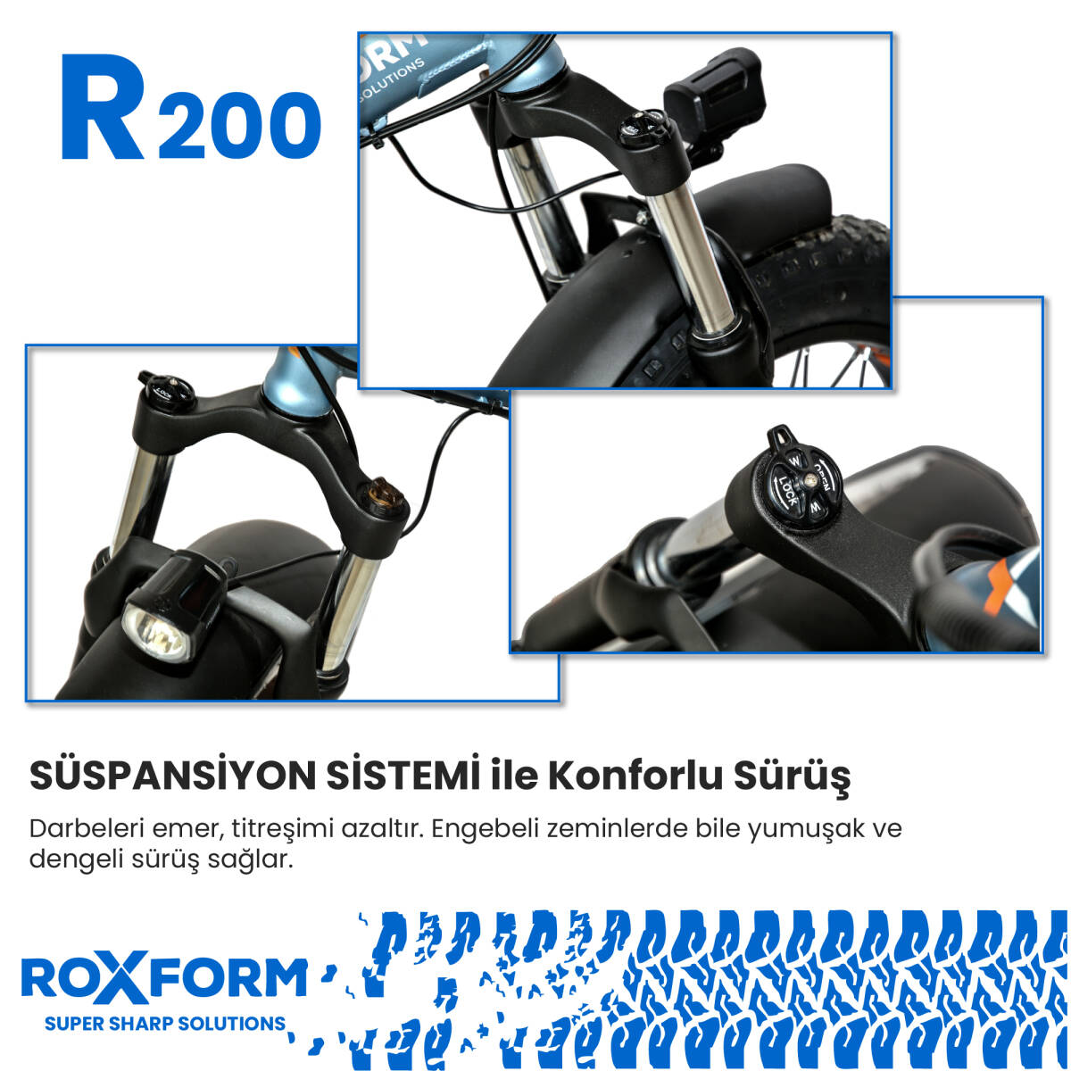 Roxform R-200 Elektrikli Katlanabilir Bisiklet 10AH Shimano Altus 20 İnç Şehir Bisikleti - 26