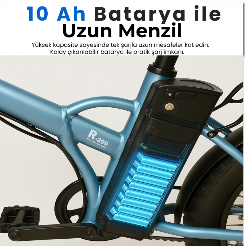 Roxform R-200 Elektrikli Katlanabilir Bisiklet 10AH Shimano Altus 20 İnç Şehir Bisikleti - 29