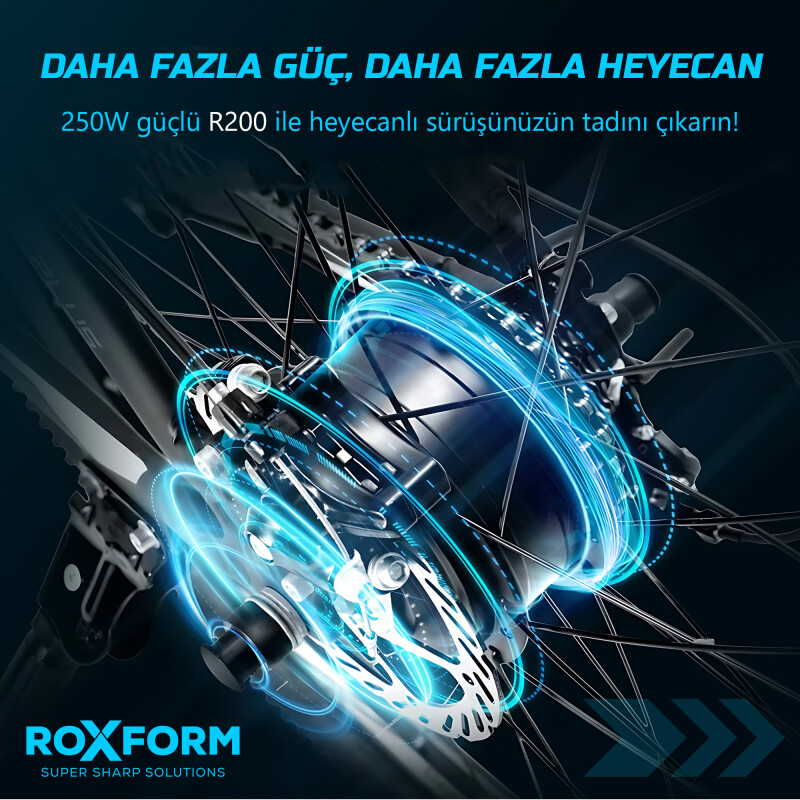 Roxform R-200 Elektrikli Katlanabilir Bisiklet 20 İnç Siyah - 4