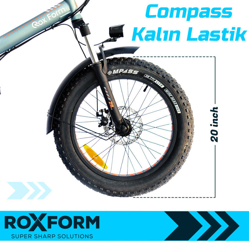 Roxform R-200 Elektrikli Katlanabilir Bisiklet 20 İnç Titanyum Mavi - 3
