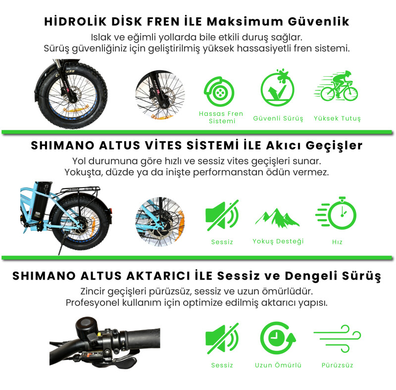 Roxform R-200 PRO Elektrikli Katlanabilir Bisiklet 10AH/13AH Shimano Altus Hidrolik Fren Şehir Bisikleti - 7