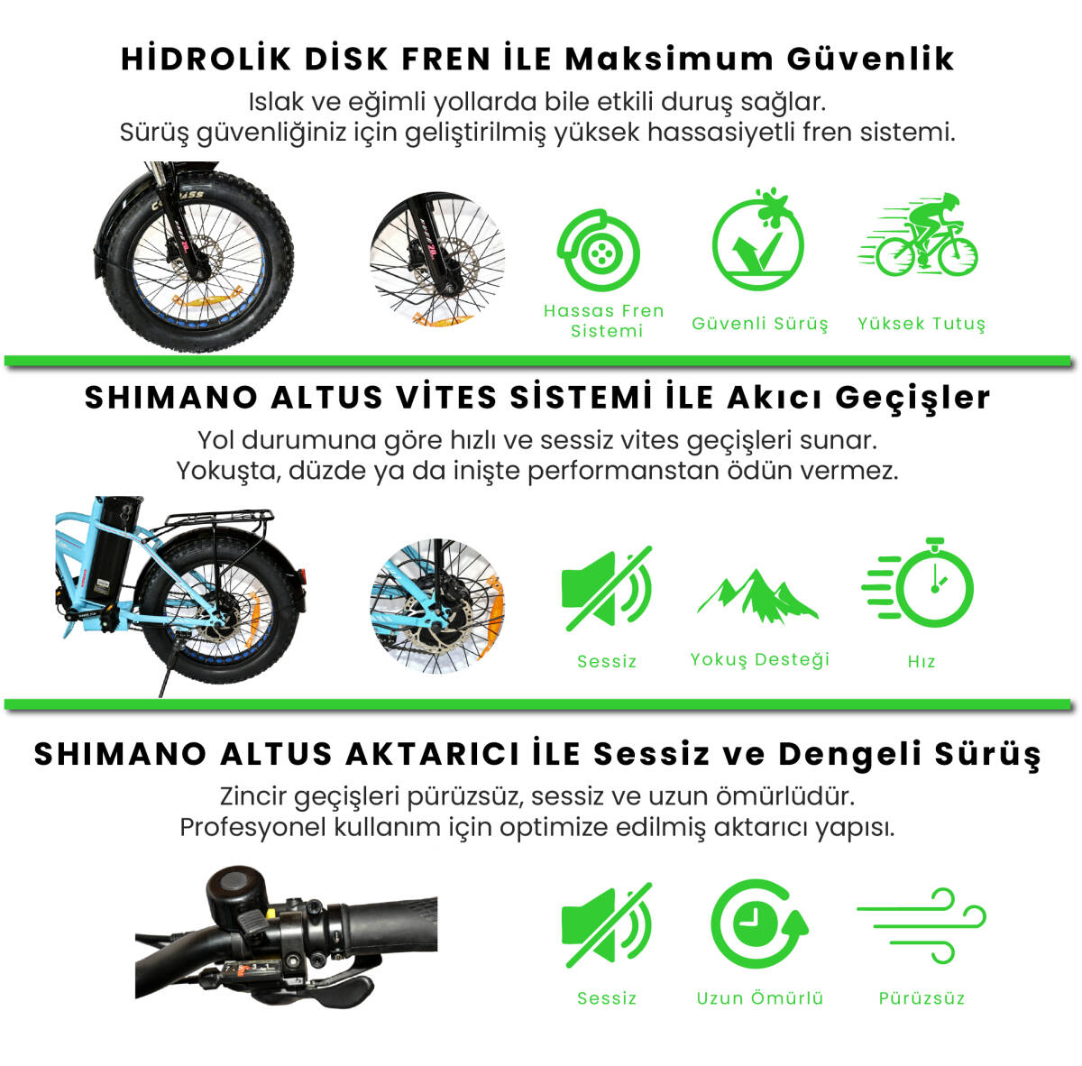 Roxform R-200 PRO Elektrikli Katlanabilir Bisiklet 10AH/13AH Shimano Altus Hidrolik Fren Şehir Bisikleti - 7