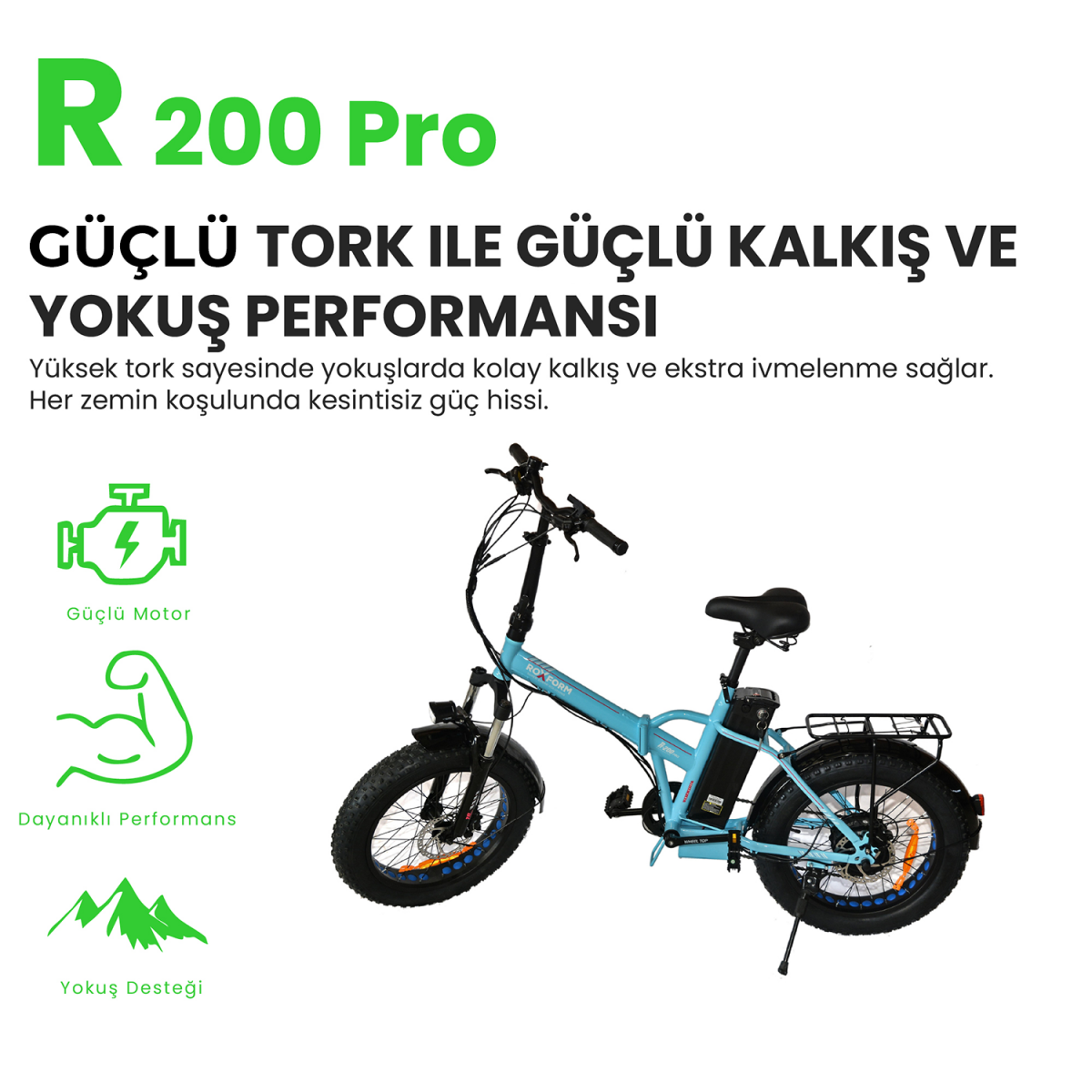 Roxform R-200 PRO Elektrikli Katlanabilir Bisiklet 10AH/13AH Shimano Altus Hidrolik Fren Şehir Bisikleti - 43